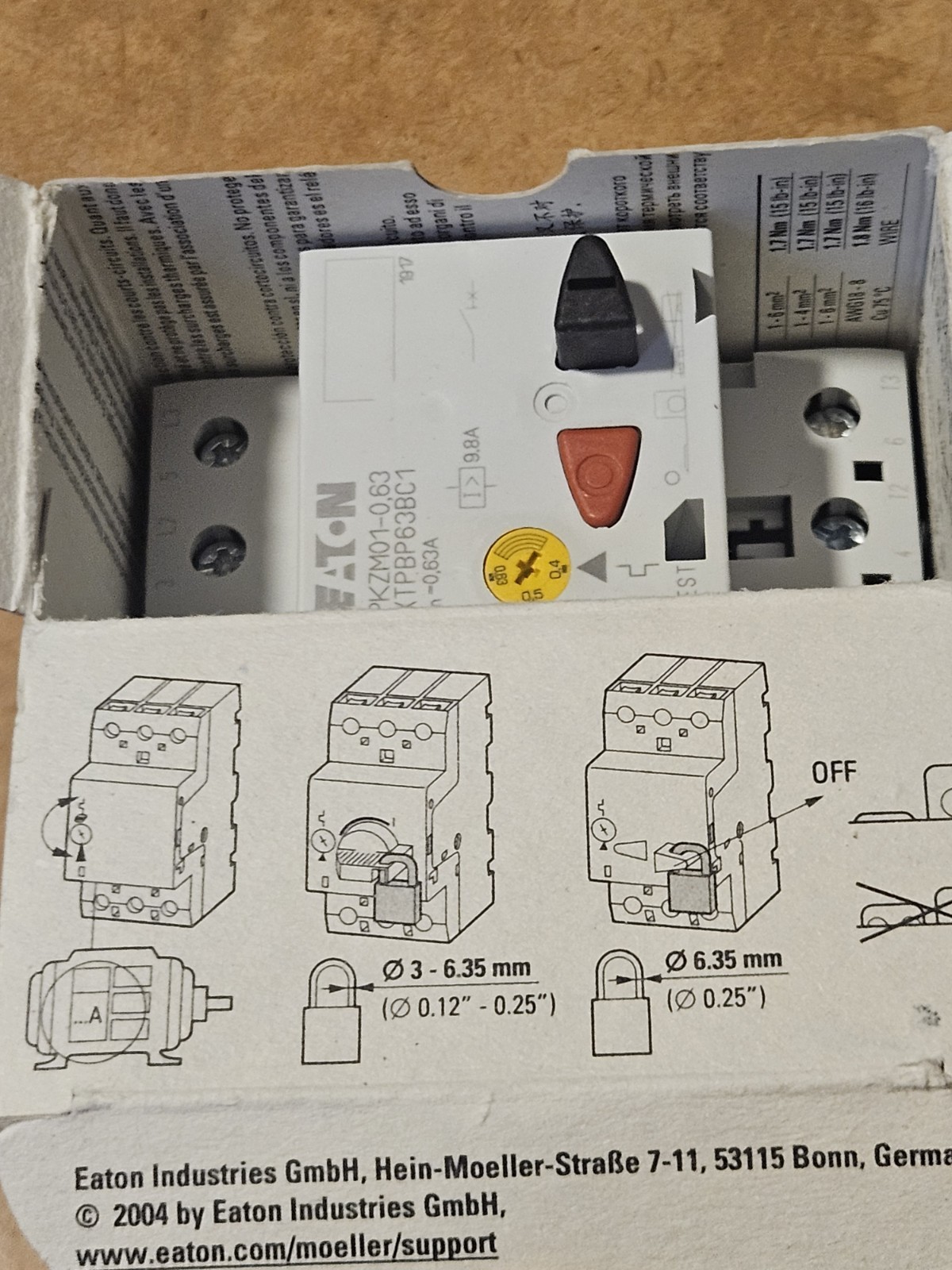 Eaton PKZM01-0.63 Motor Circuit Breaker
