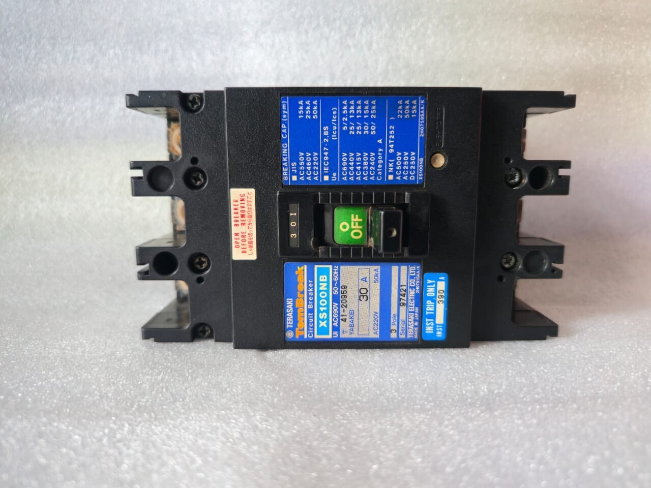 Terasaki Xs100NB Tembreak Circuit Breaker 30A 50~60Hz (FREE SHIPPING)