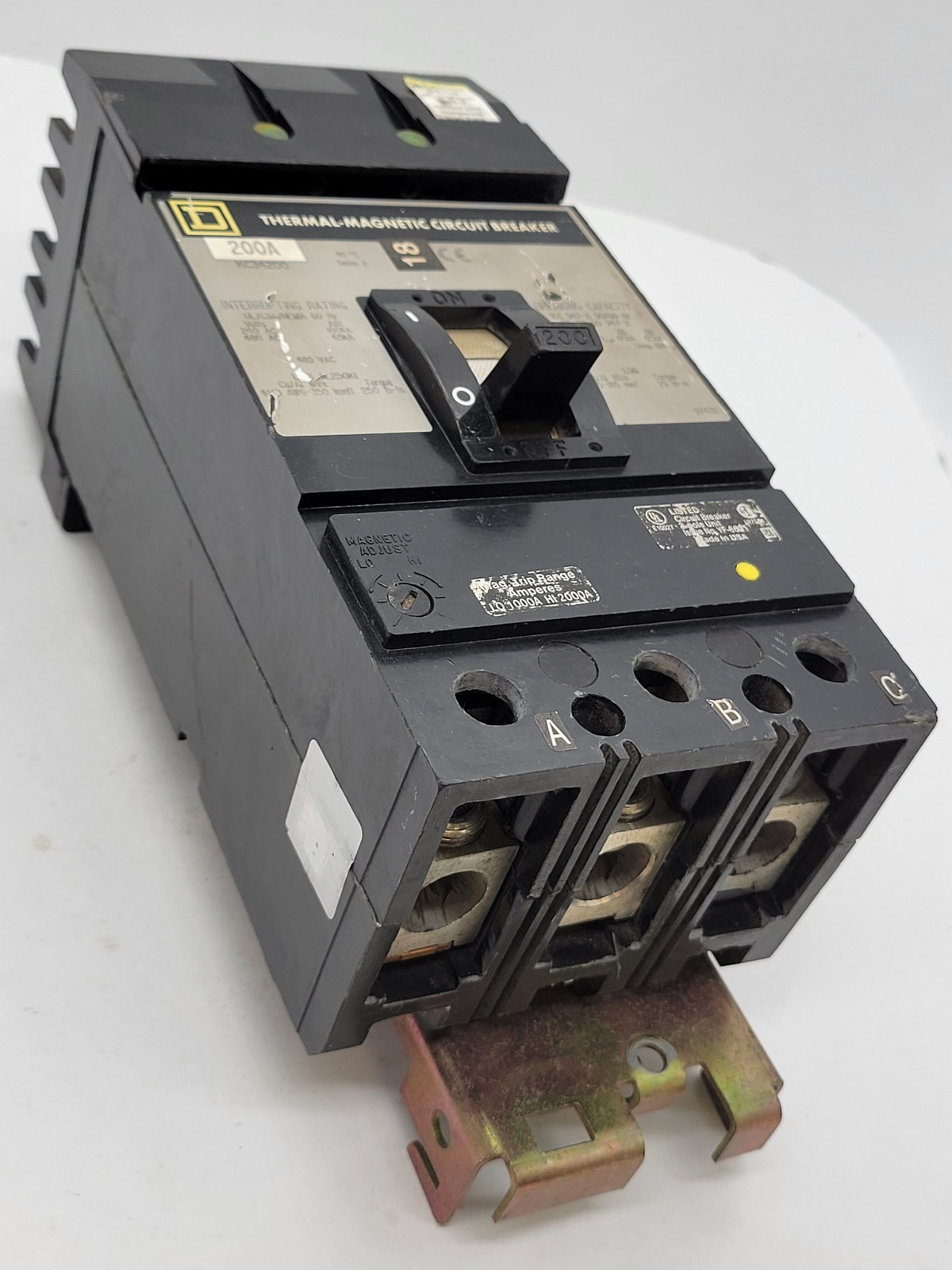 Square D KC34200 Bolt-On Circuit Breaker 200A 3P 3PH 480V 65KA KC Gray