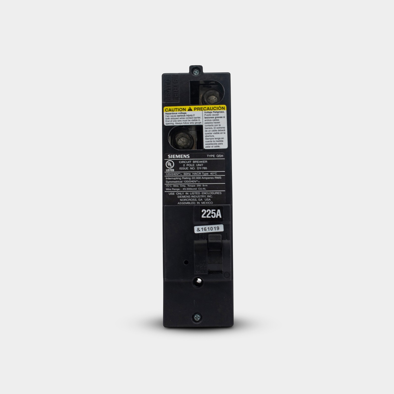 SIEMENS QS2225H BREAKER 2POLE 225A 120/240V 22KA PLUG IN NEW FAST SHIPPING