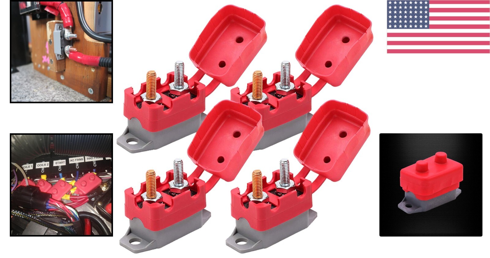 Compact 30A Automatic Reset Circuit Breaker with Rustproof Housing – 4 Pieces