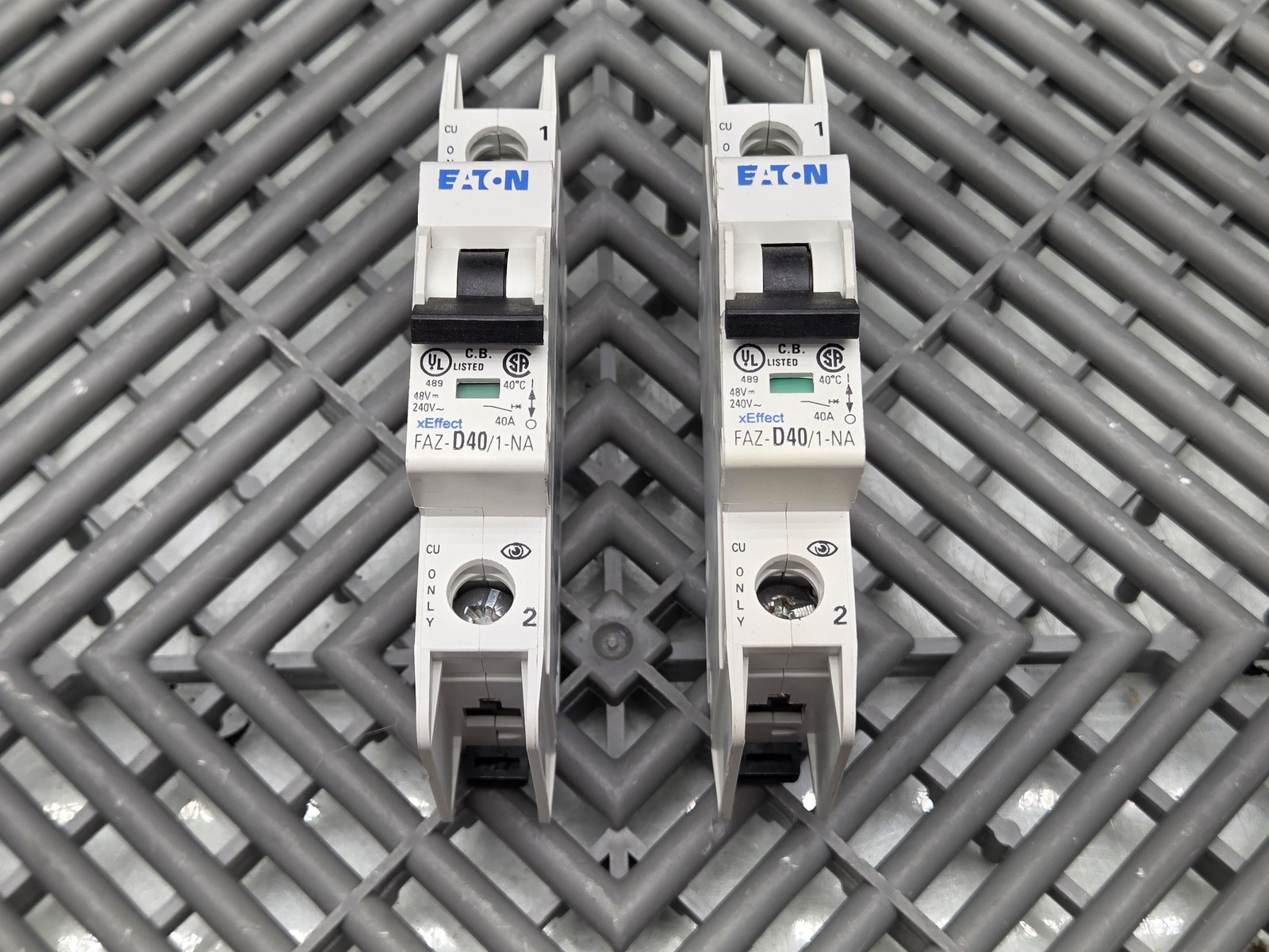 Eaton FAZ-D40/1-NA-SP 40A 1P D-Curve Miniature Circuit Breaker Lot of 2