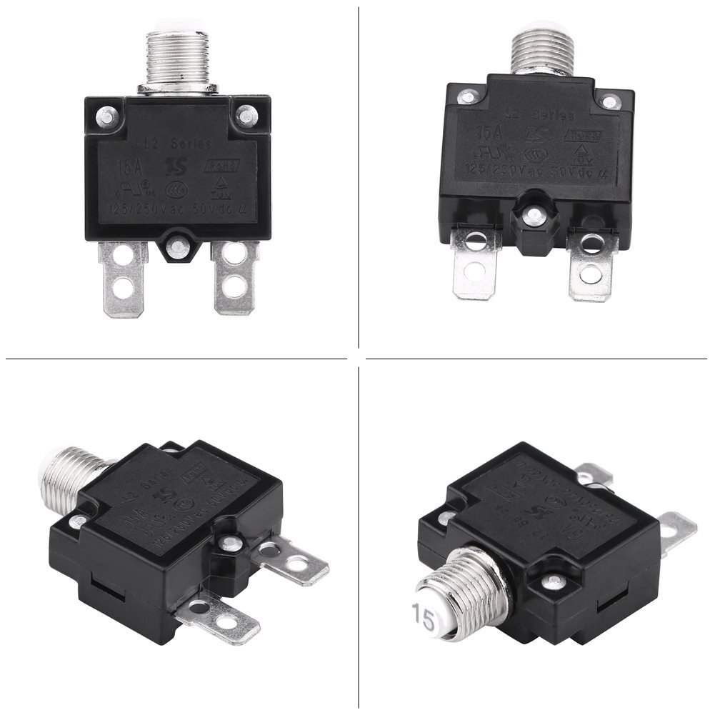 L2 Series Reset Thermal Switch 15A 125-250V AC Push Button Circuit Breaker