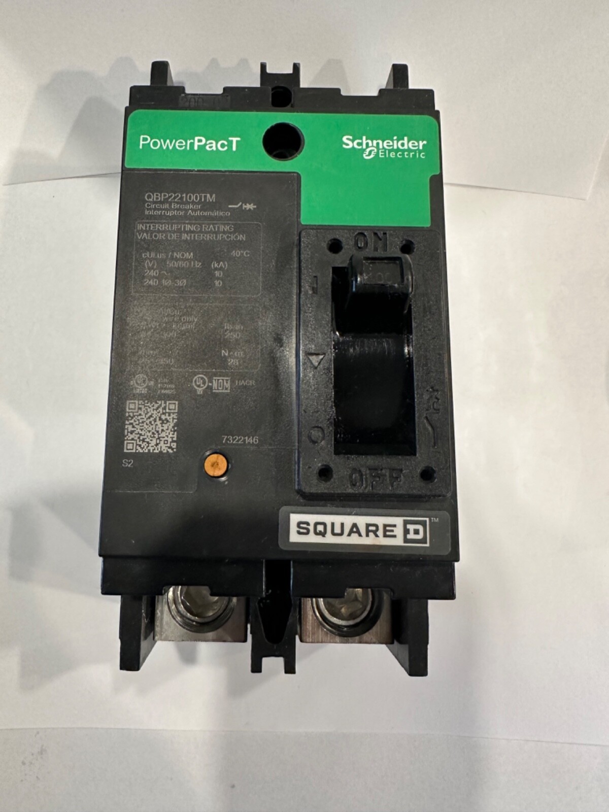 Breaker Schneider Electric -PowerPac T 100A (square D) QBP22100TM -Molded Case