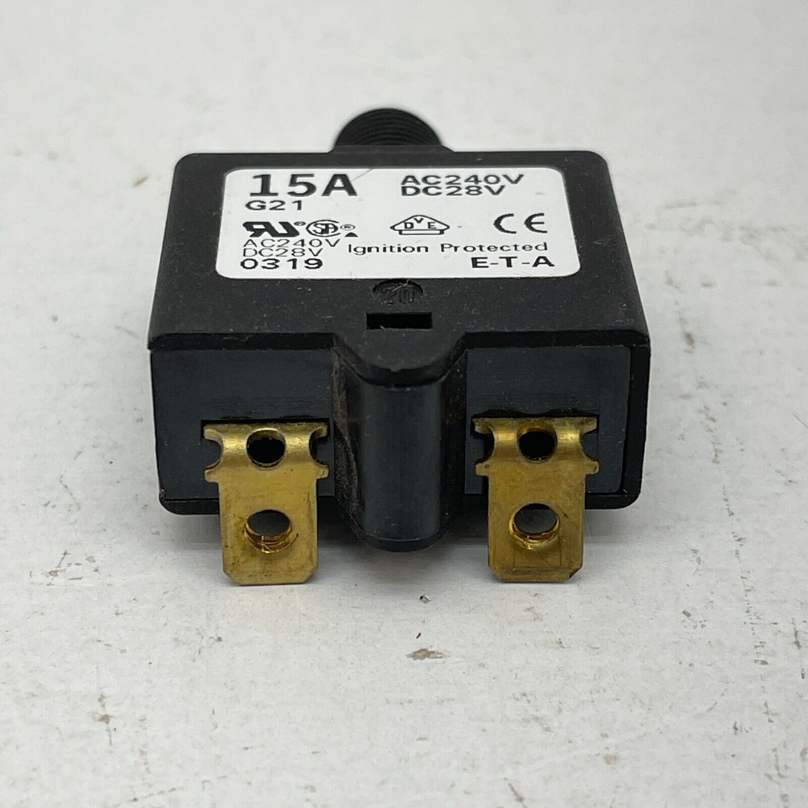 ETA G21-15A Thermal Circuit Breaker 15 A, 240 VAC 28 DVC – Pack of 5