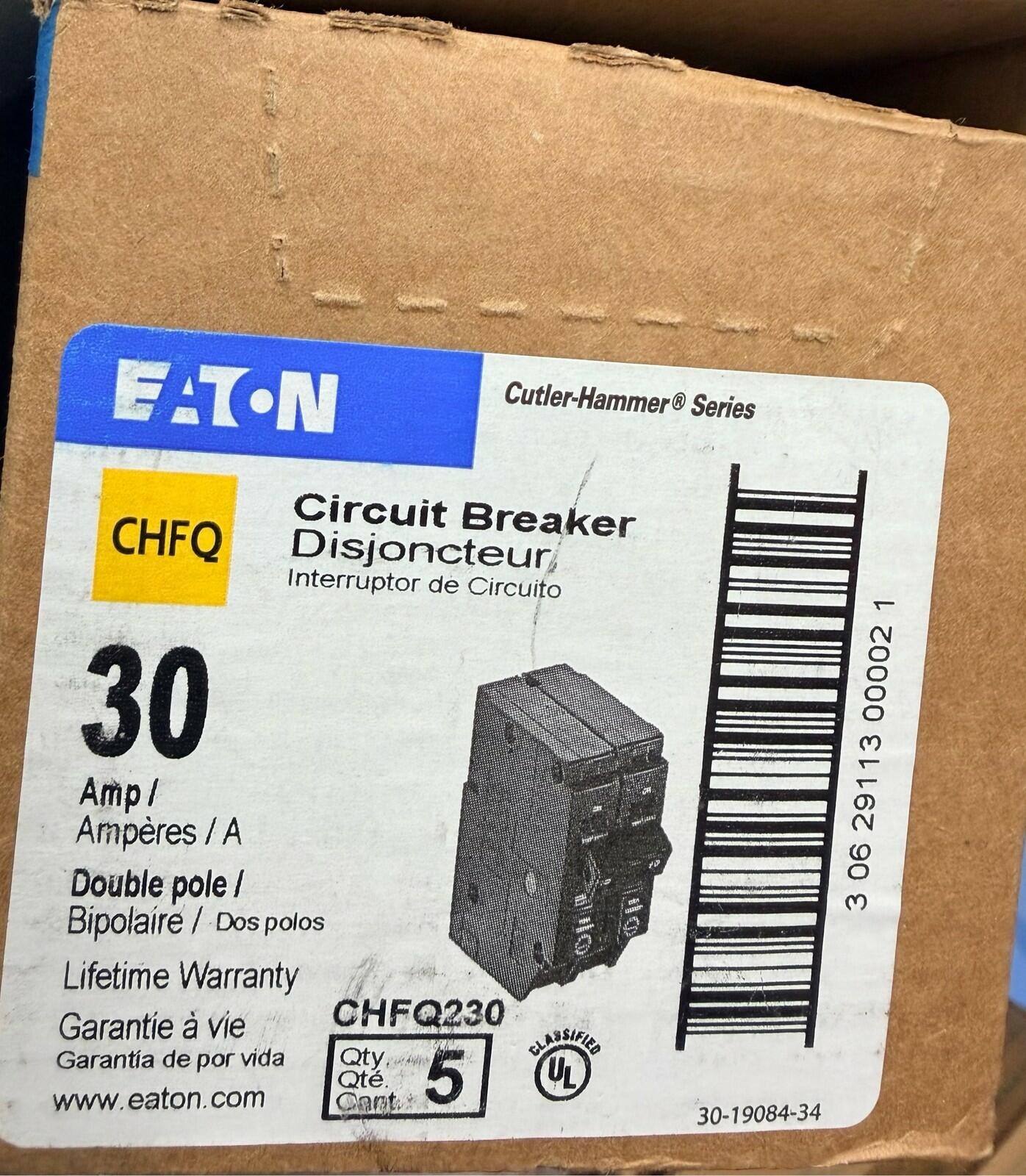 Eaton Cutler-Hammer CHF230 30 Amp 2 Pole Circuit Breaker Pack of 5