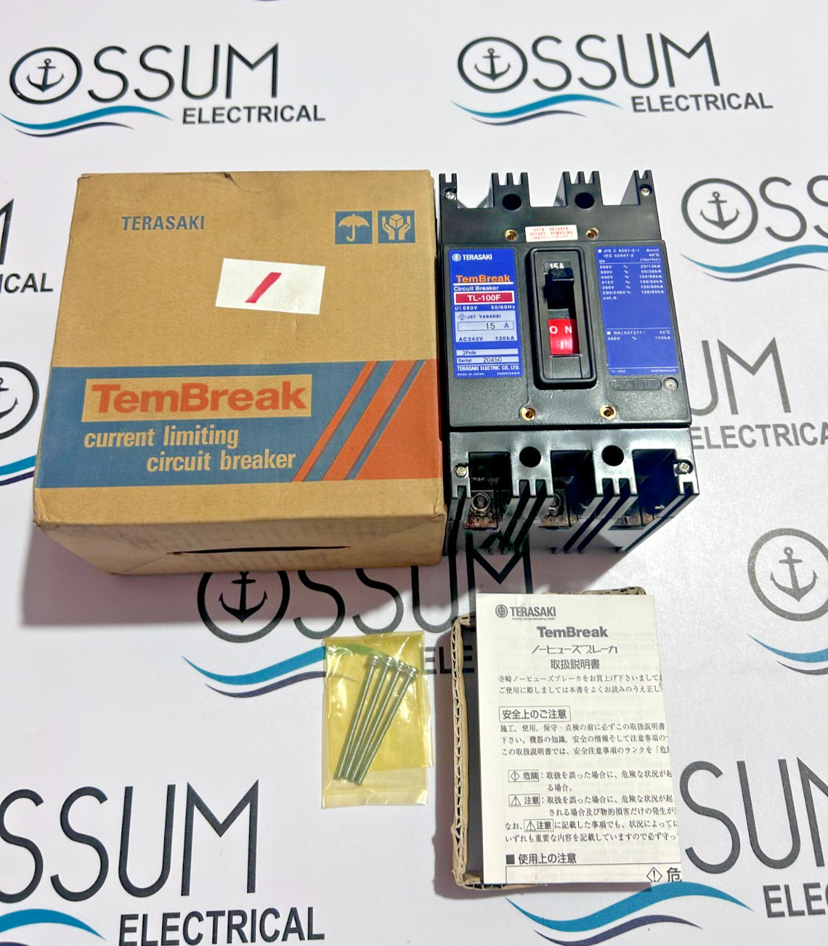 TERASAKI ELECTRIC TL-100F TEMBREAK CIRCUIT BREAKER 3 POLE 15 A FREE FAST SHIP