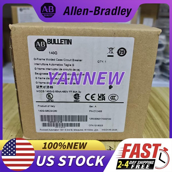 1PC NEW Sealed 140G-G6C3-C80 AB Circuit Breaker 80A 3-Pole 480V Free Ship