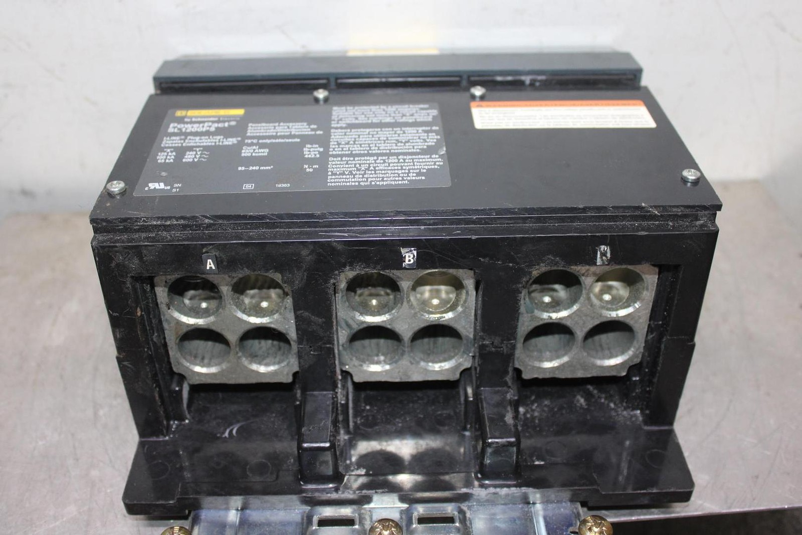 SQUARE D POWERPACT I-LINE PLUG-ON LUGS SUBFEED SL1200P5 600 VAC 1200 AMP 3-POLE