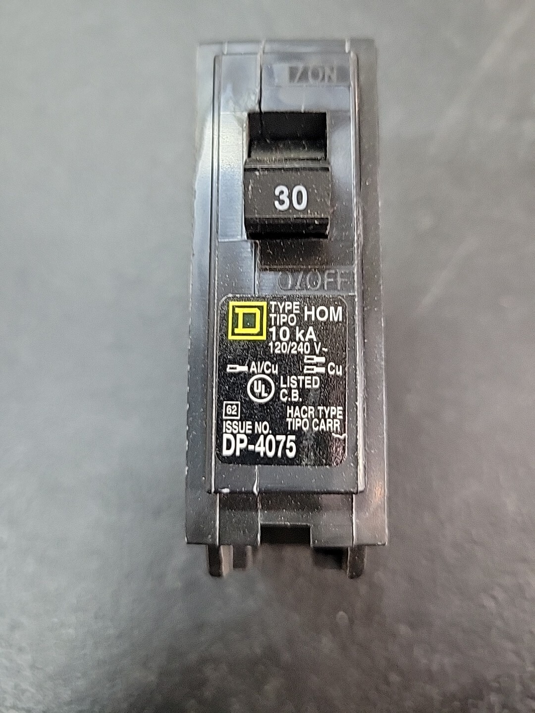 Homeline 30 Amp One-Pole Circuit Breaker HOM130CP, Square D Breakers 120/240 VAC