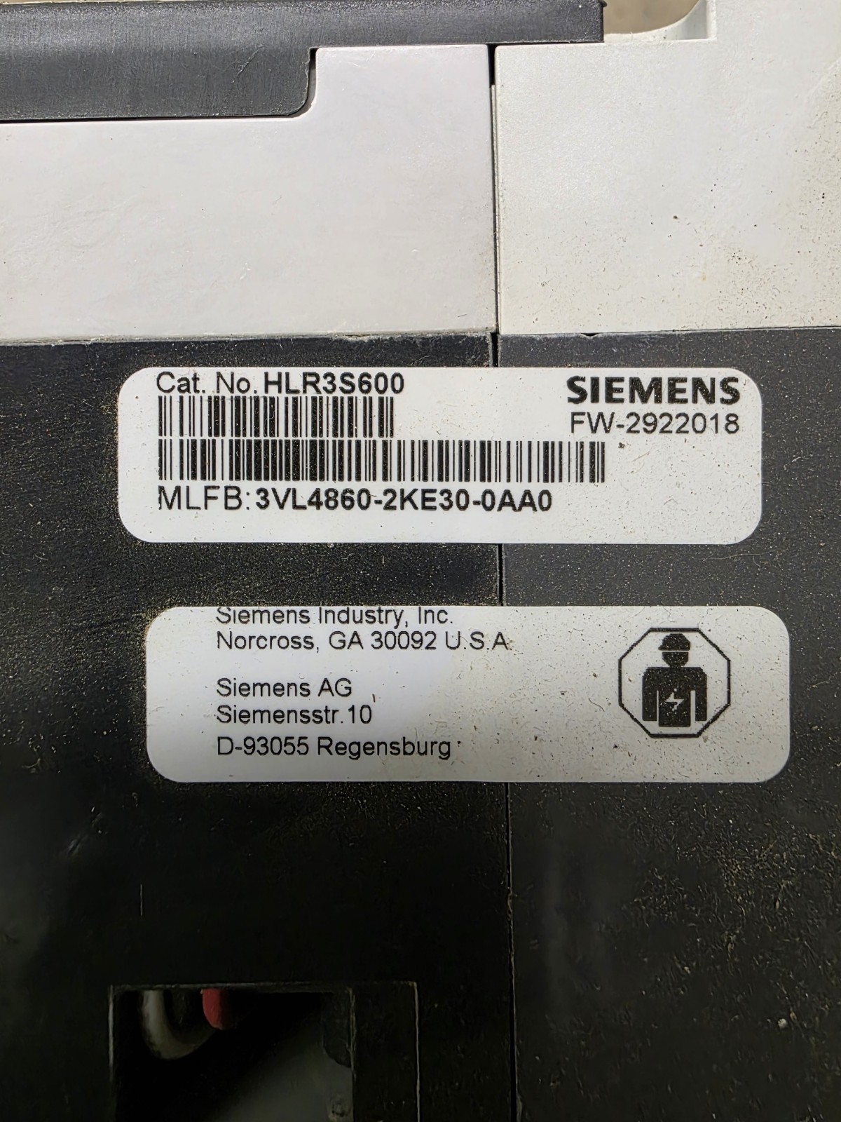 SIEMENS/EEE HLR3S600/EVLLS1800 1800A 80V DC BREAKER