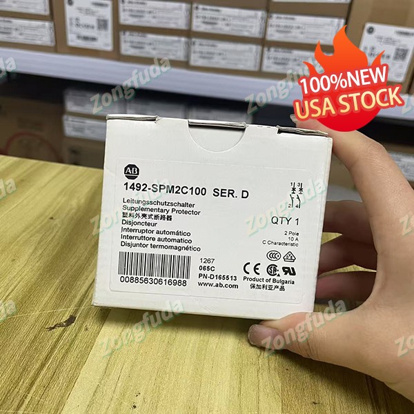 New Allen-Bradley 1492-SPM2C100 Industrial Low Voltage Protection Breaker