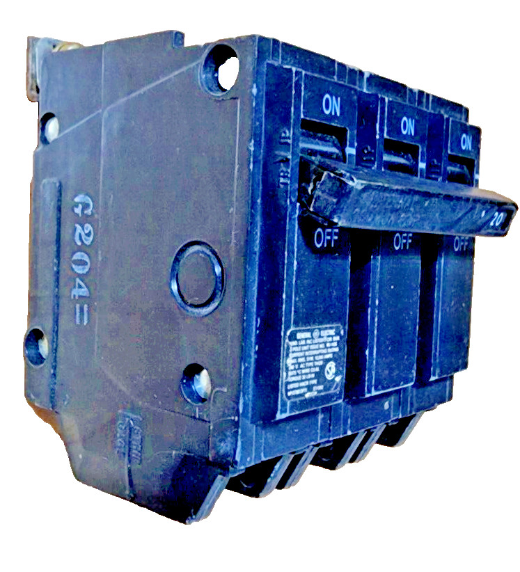 GE THQL32020, 20 Amp 240VAC 3 Pole, Plug-In/On, Type THQL Circuit Breaker