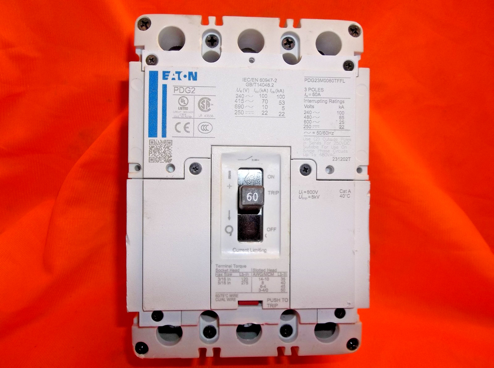 EATON PDG23M0060TFFL circuit breaker 1166A5