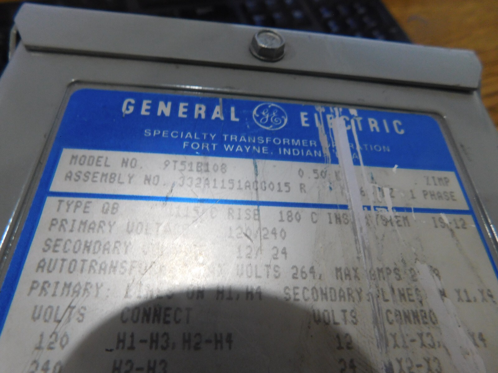 General Electric Model: 9T51B108 Transformer