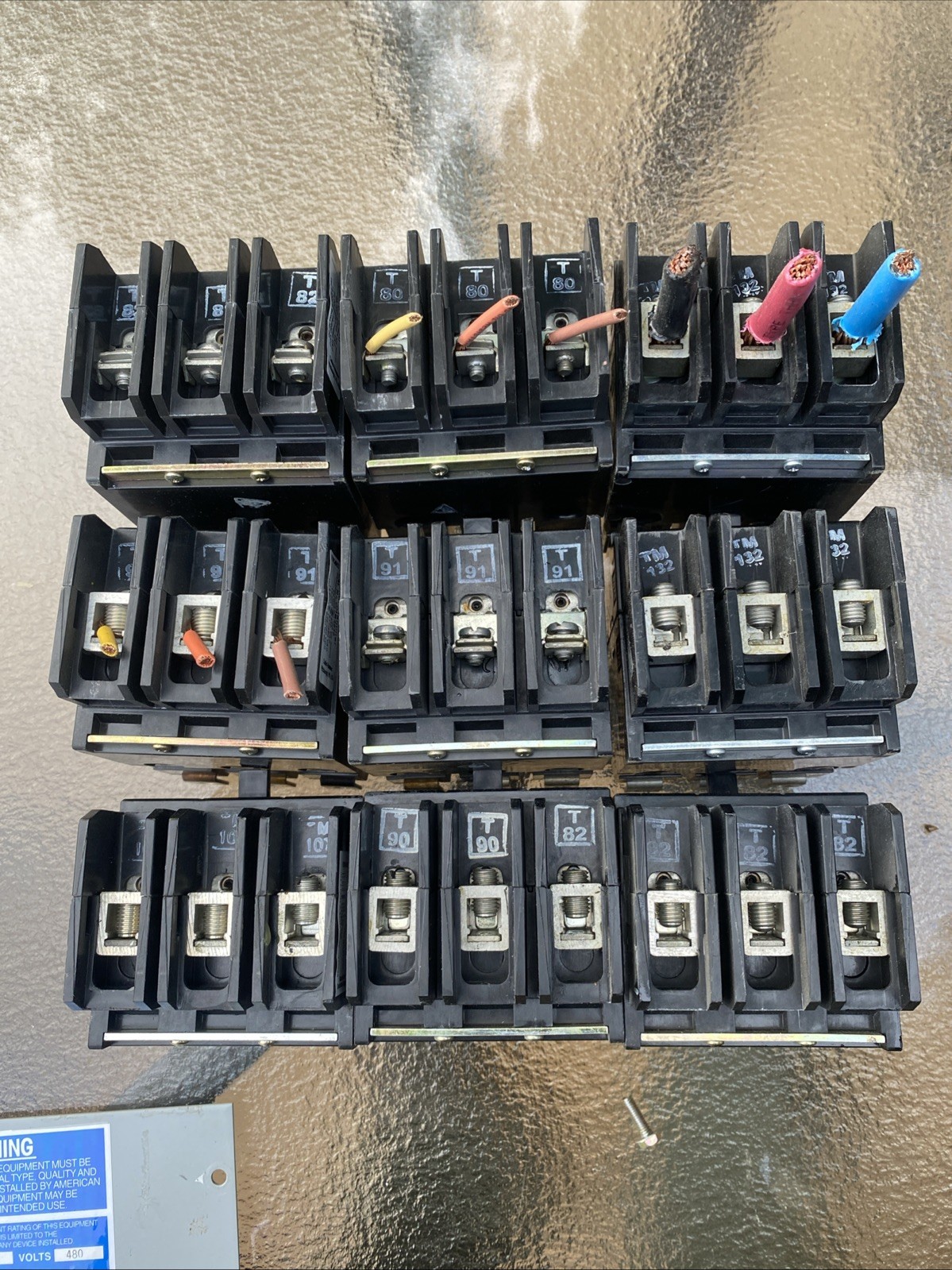 Circuit Breaker Eaton Cutler Hammer 3 Pole 277/480 Bolt On variety pack Of Six