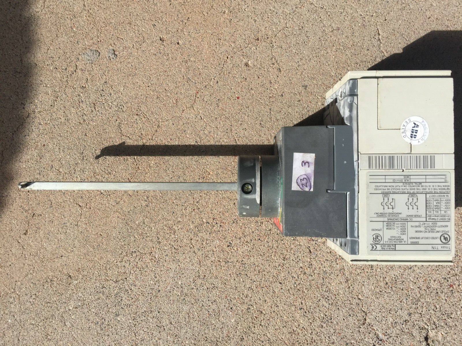 Circuit Breaker w/Extension Bar for Control Panel ABB Sace Tmax T1N 15-Amp 480V