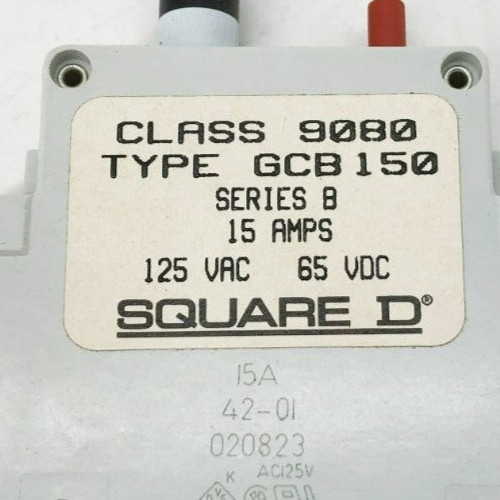 New Square D 9080 GCB-150 Circuit Breakers 15A 125VAC 65VDC Series B