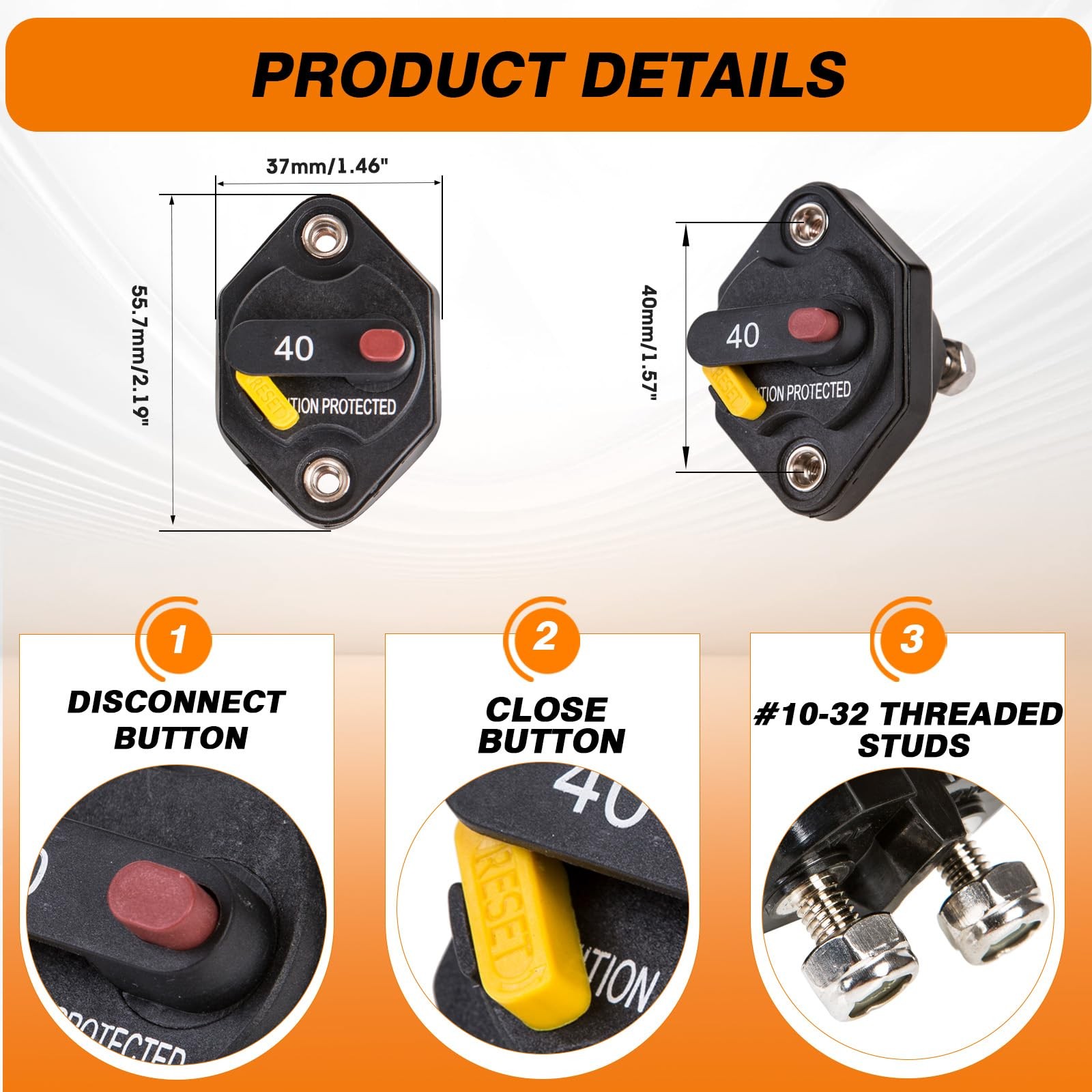 BUSSALIX Circuit Breaker Waterproof Manual Reset Marine Panel Mount Switch Tr…