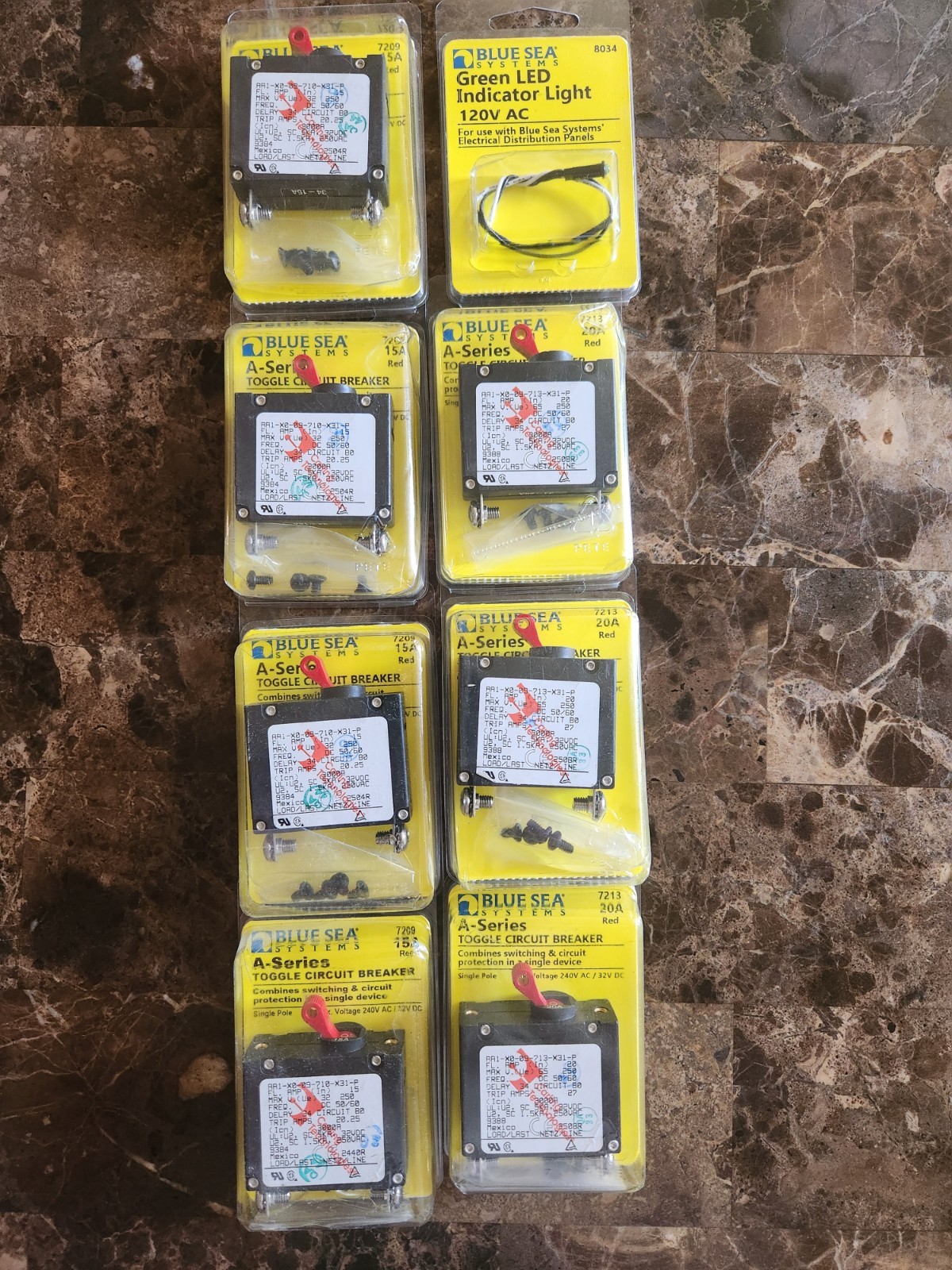 Blue Sea Systems 7209 A-Series Red Toggle Circuit Breaker – Single Pole 15A