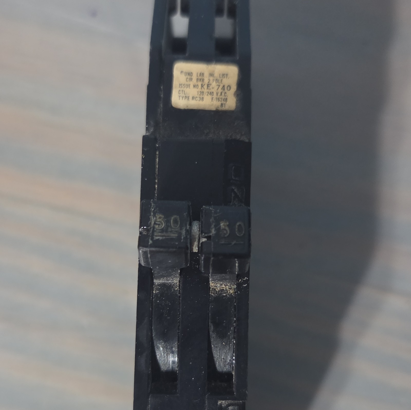 Zinsco RC38 Type C 50A 2-Pole 120/240VAC Main Circuit Breaker 70-740