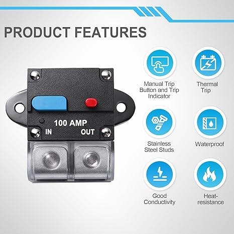 60 Amp Circuit Breaker Resettable Circuit Breaker Manual Reset Swit Style: 60A