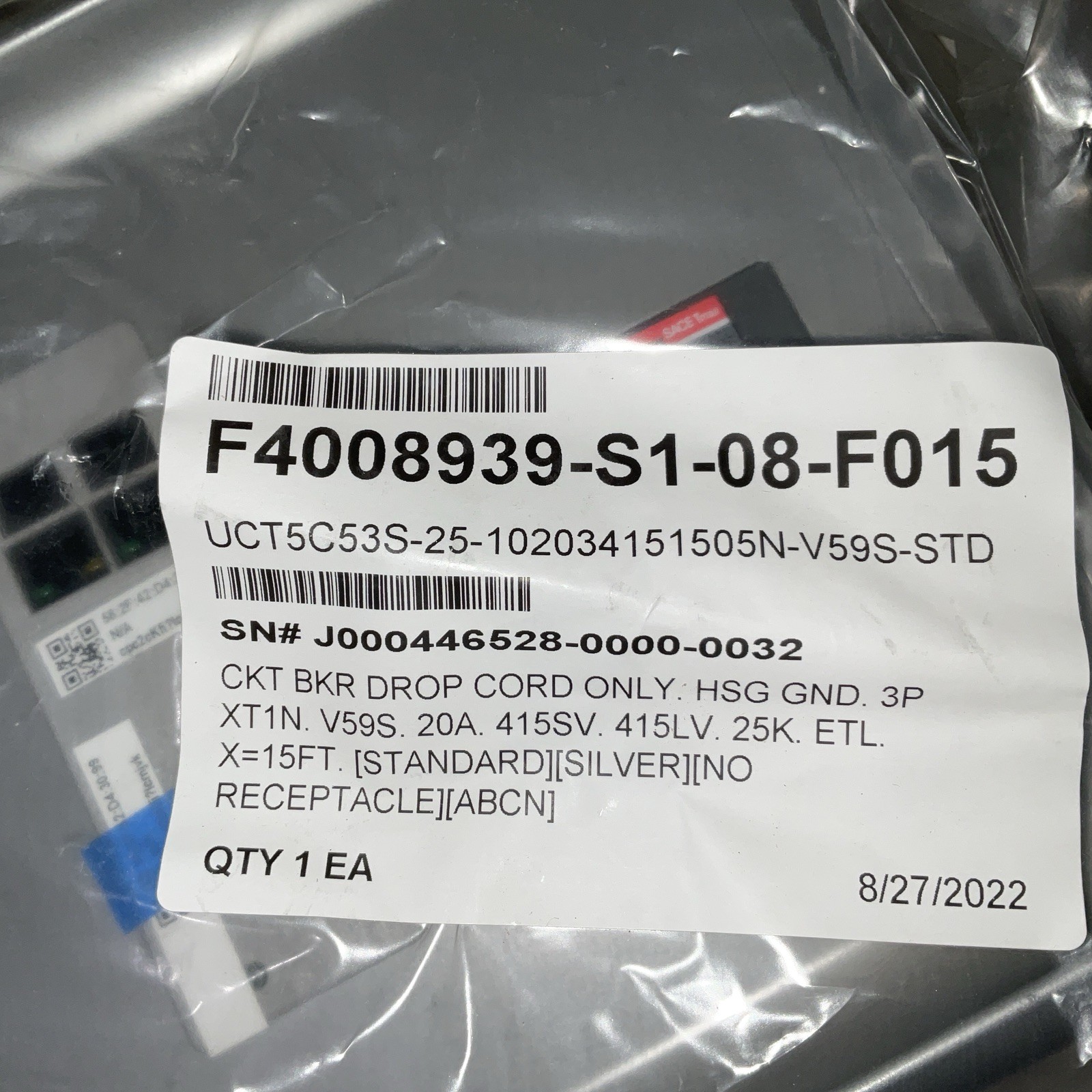 Starline Tap Off Unit / Box 415v 20A, 3 Pole F4008939S108F015 New / Data Center