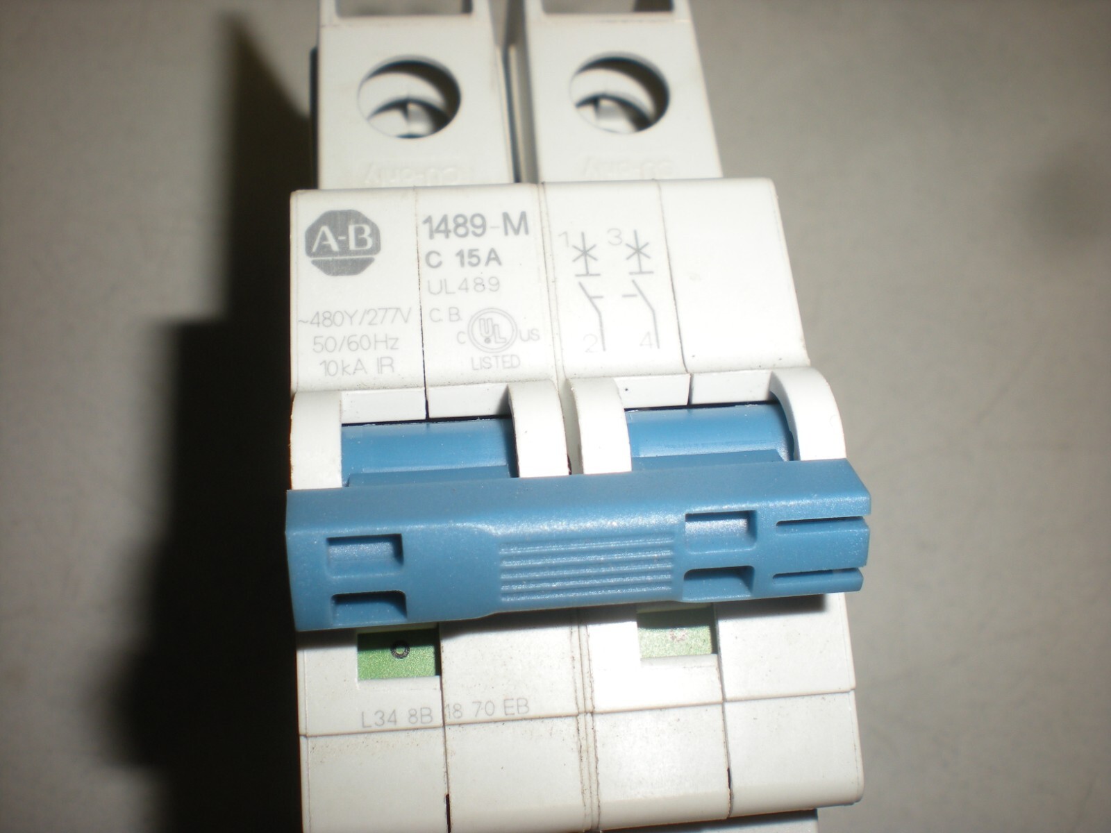 Allen Bradley 1489-MC15A Circuit Breaker – 2 Pole Unit – 15A – Tests OK