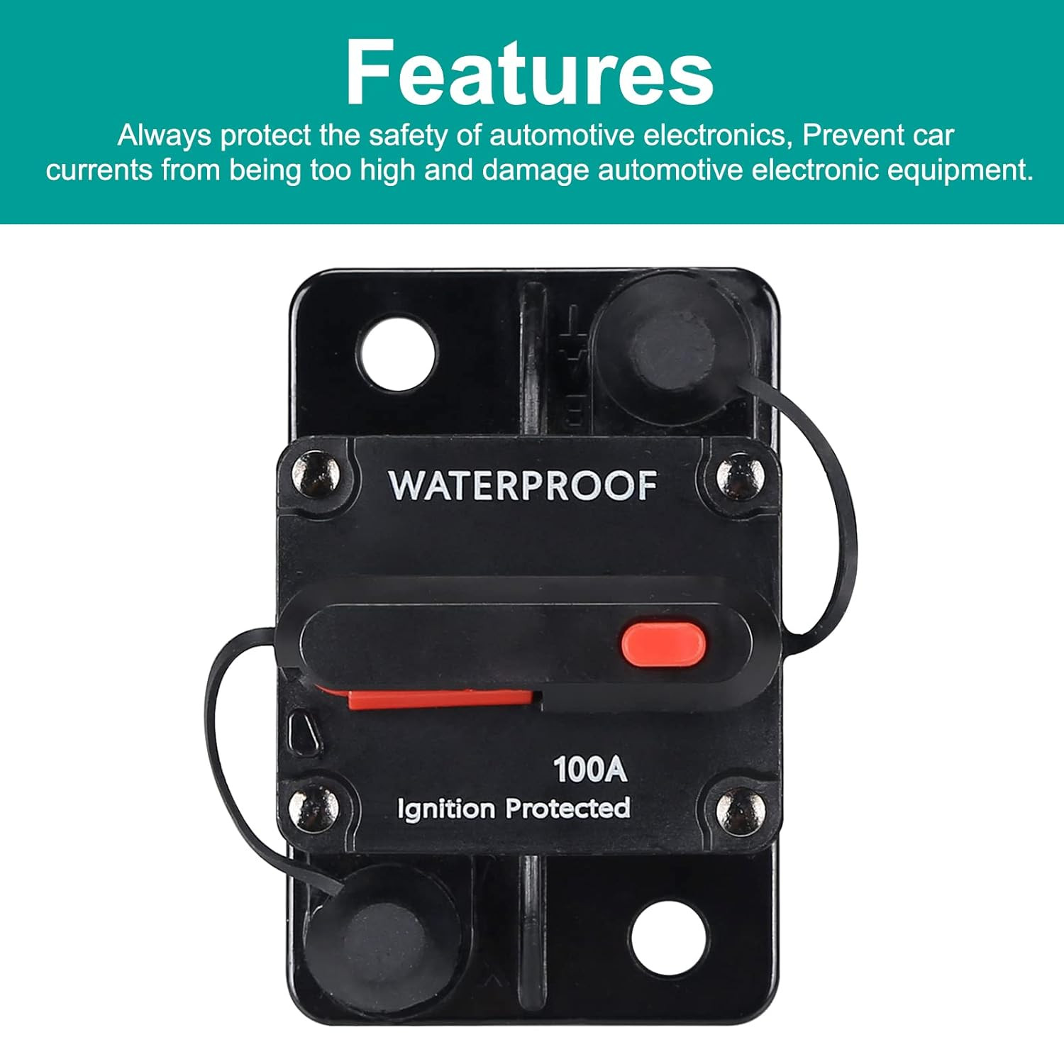 150 Amp Waterproof Circuit Breaker,With Manual Reset,12V-48V DC, for Car Marine