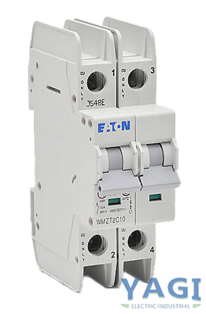 Eaton WMZT2C10 Breaker 10A 2P 277/480V 10kA Type C DIN Rail Screw Terminal