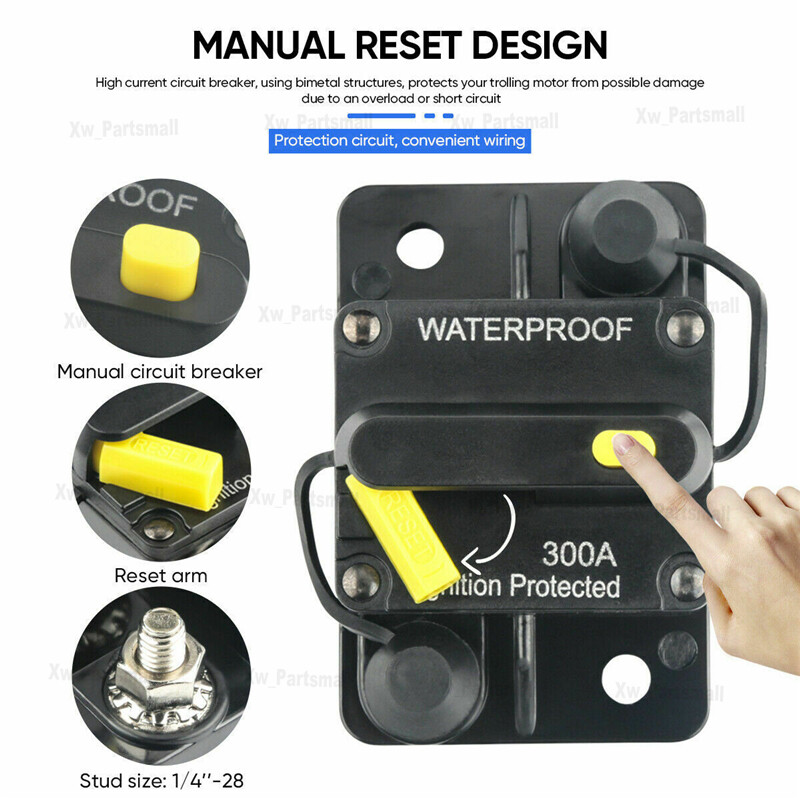 Waterproof Circuit Breaker Fuse Reset 30-150A DC12V-48V Car Boat Auto Breaker
