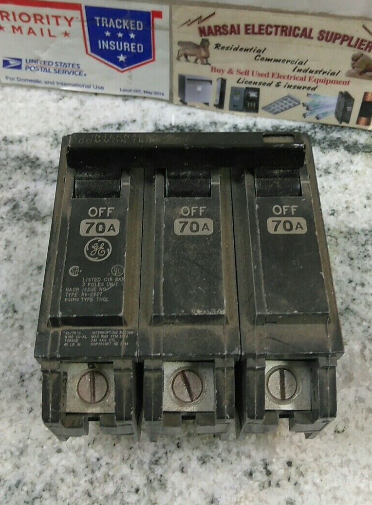 GENERAL ELECTRIC/BREAKER/ THQL32070 /3 POLE /70AMP /240VAC/THQL/GROVE/USE(L182