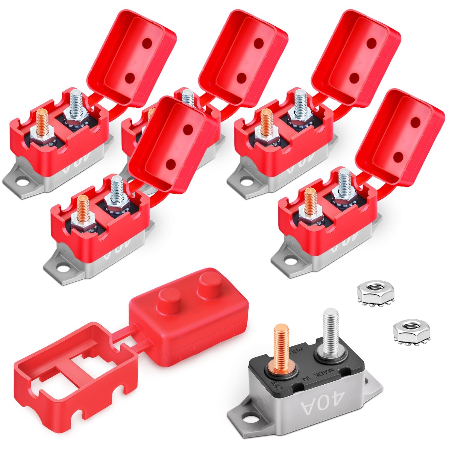 40Amp Automatic Reset Circuit Breaker 12V-24V DC for Automotive Marine Boat C…