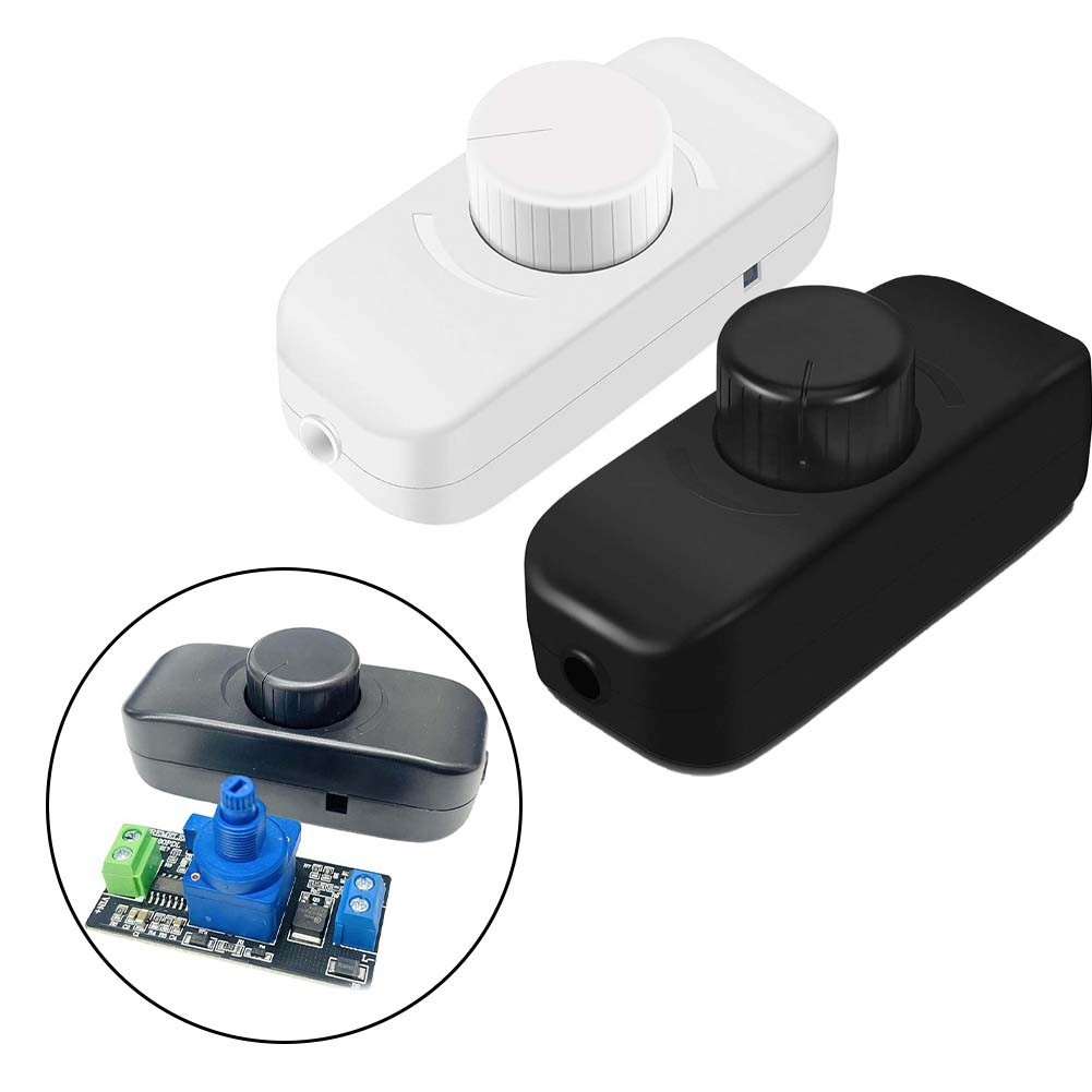 1pc LED Dimmer Switch,220V-240V Push ON/OFF Rotary Dimming,Inline Dimmer Switch