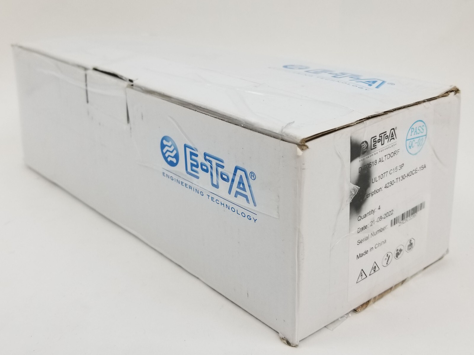 4 ETA 4230-T130-K0CE-15A Circuit Breaker 15A 415Vac 3Pole Din Rail Thermal NEW