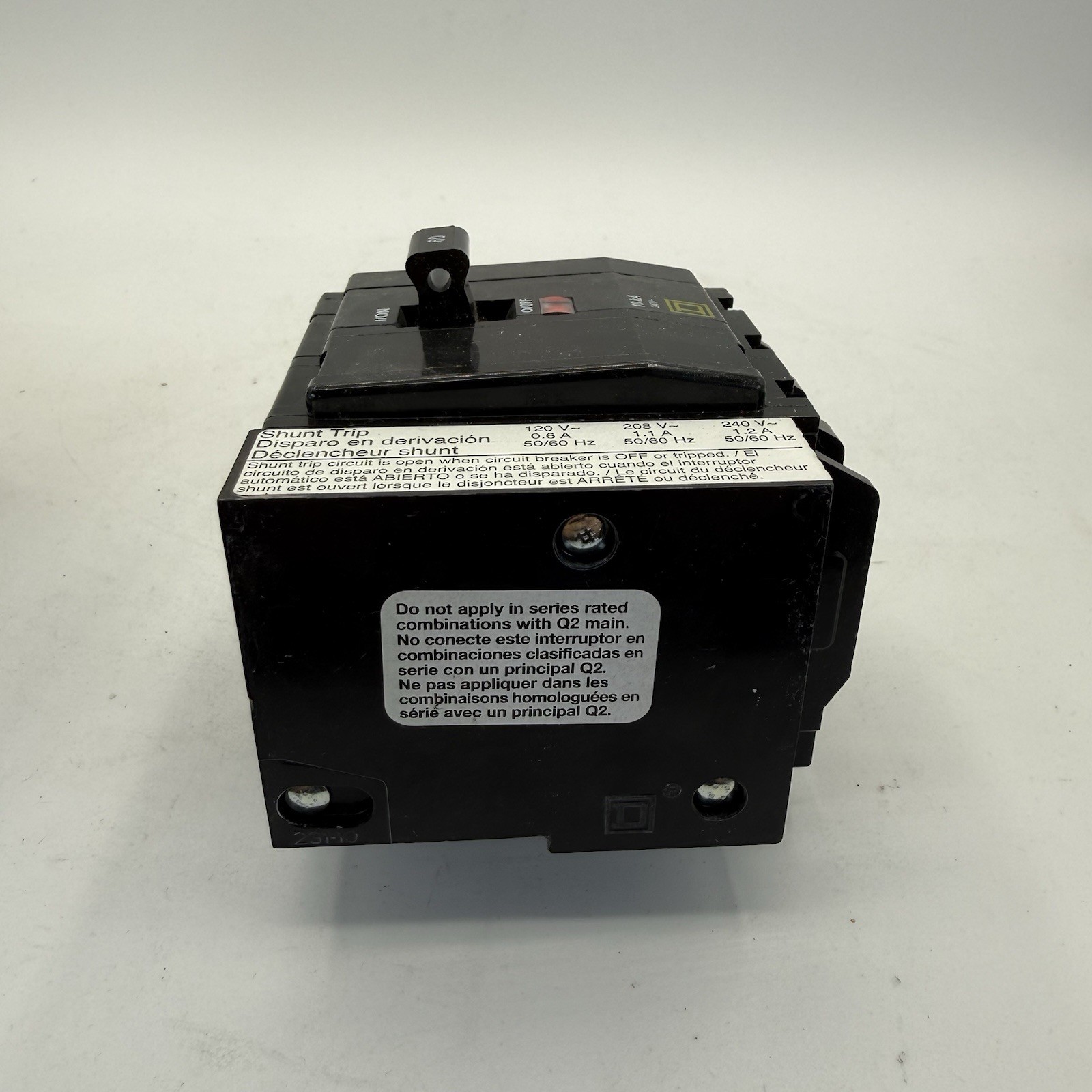 BRAND NEW – Square D QO3601021 60A 3-Pole 120/240V Shunt Trip Circuit Breaker