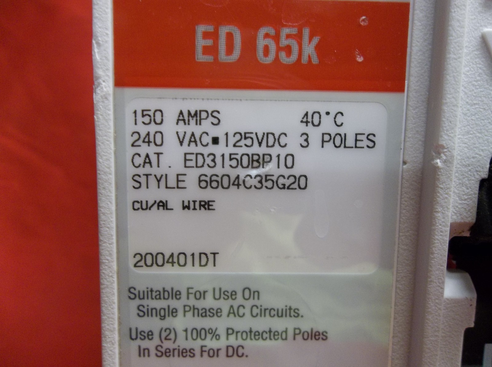 EATON ED3150 circuit breaker 9095b9