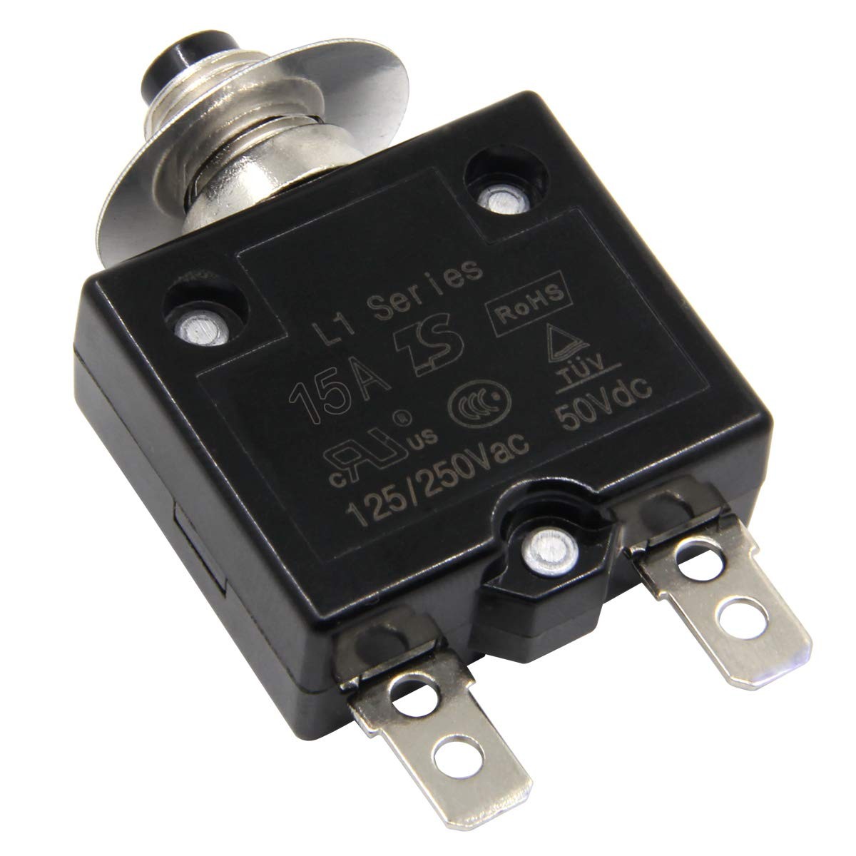 L1 Series Manual Reset Thermal Circuit Breaker 15A Push Button Switch