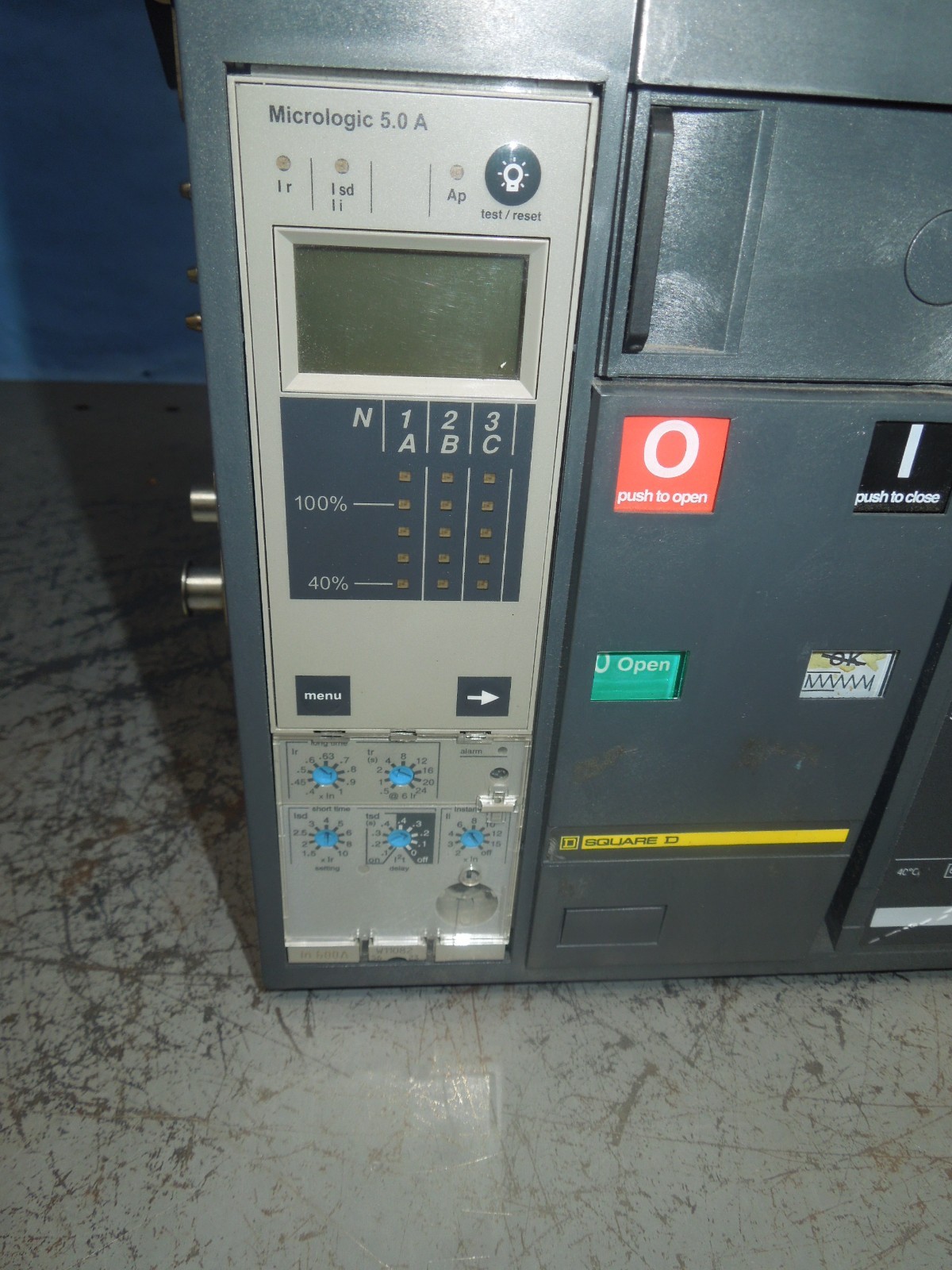 Sq D MasterPact Breaker NT08L1 800A Frame 600A Rated MO/DO 5.0P w/ LSI Used E-Ok