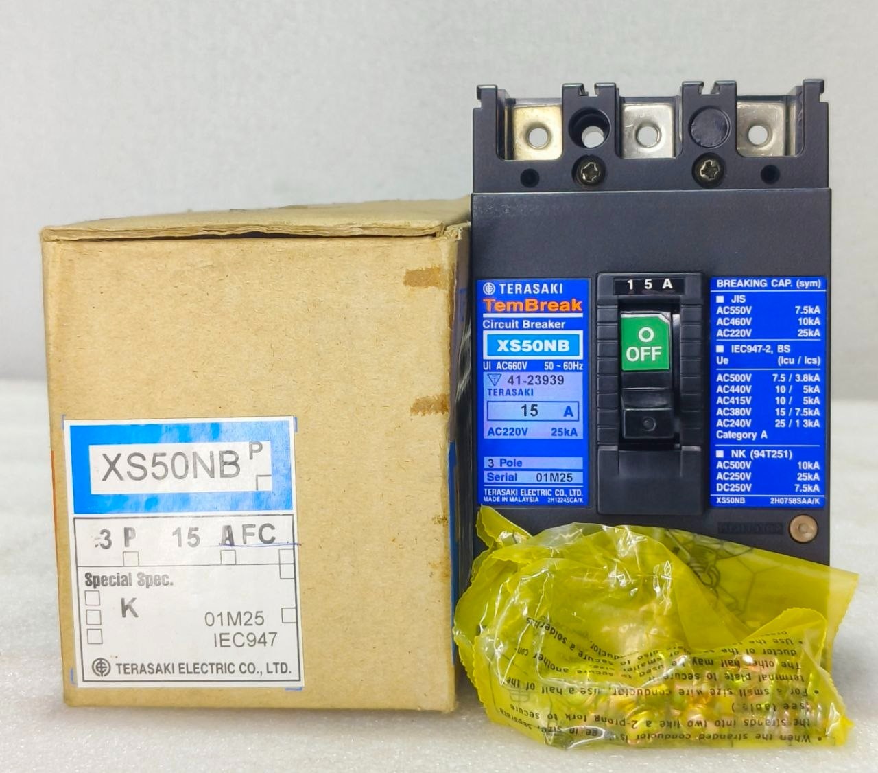 NEW🆕 TERASAKI TEMBREAK XS50NB 15A CIRCUIT BREAKER | 3 POLE 15 AMP MCCB FREESHIP