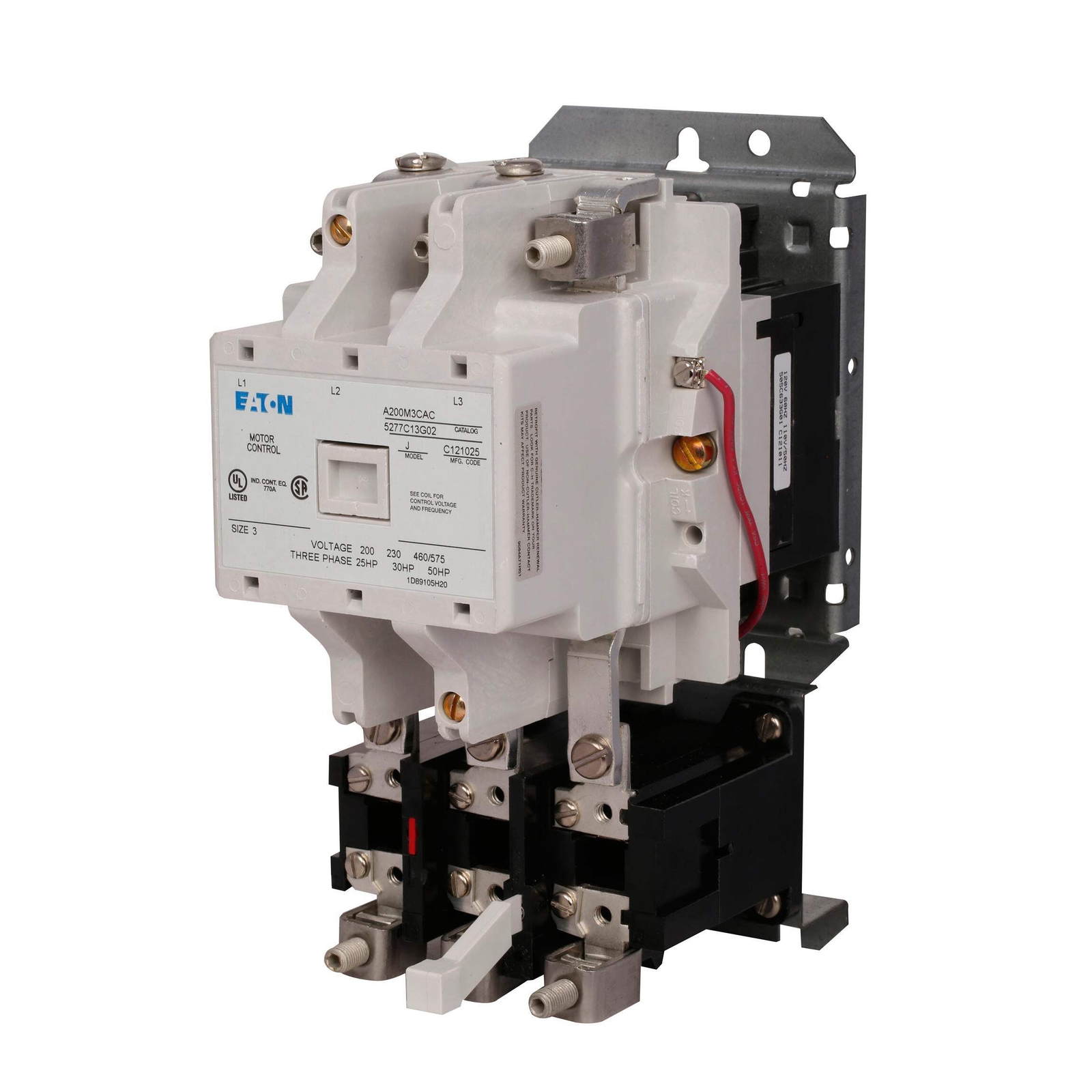A200M3CW – Cutler Hammer 90A 3 Pole 240V Coil NEMA Size 3 Motor Starter Full Vol