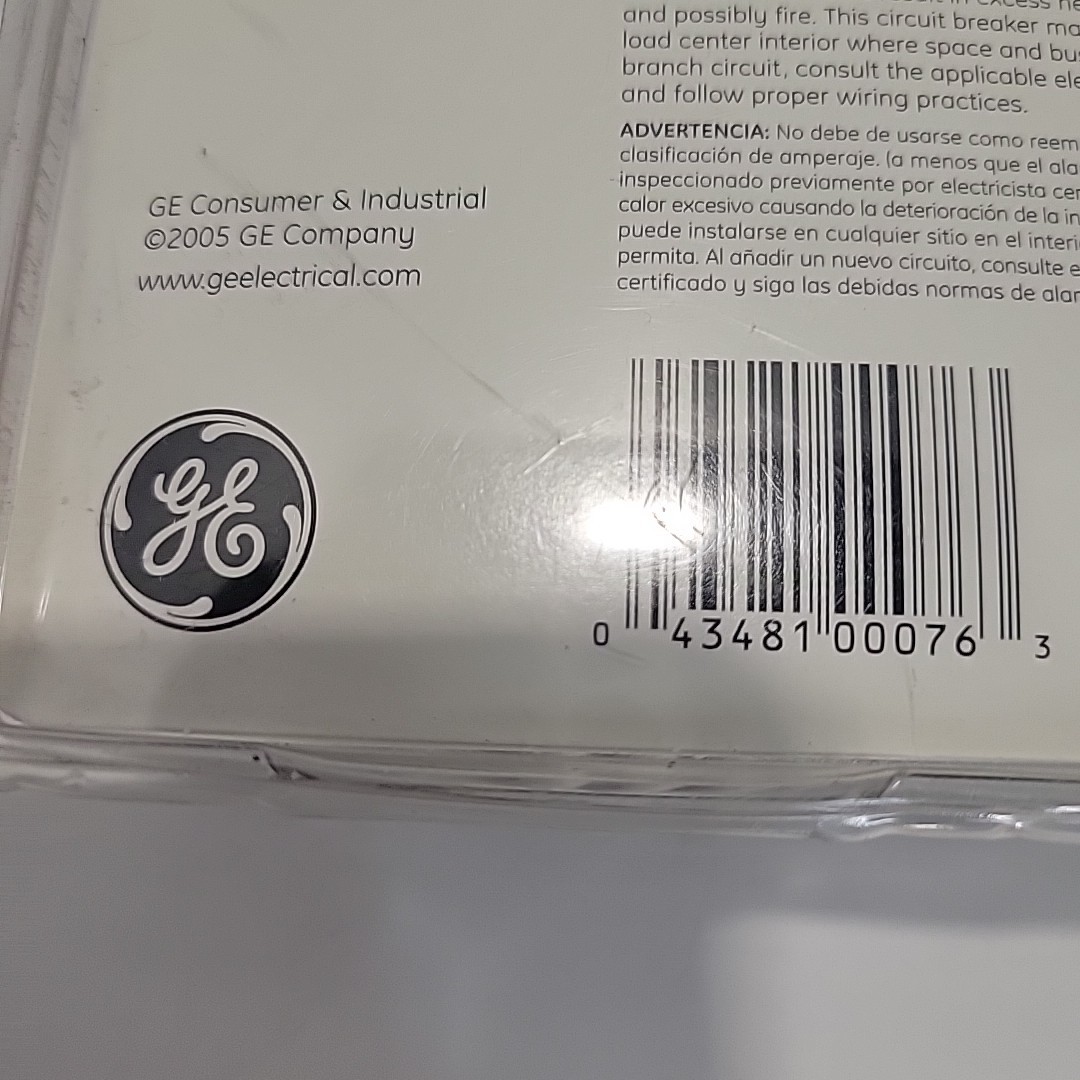 GE 50 Amp Bipolar Double Pole Ground Circuit Fault Interrupter Breaker Self-Test