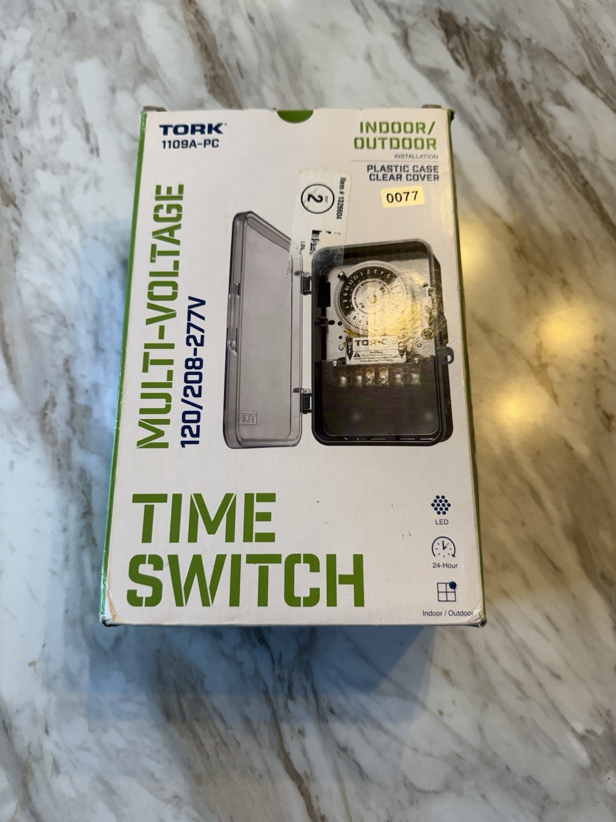 TORK Indoor Outdoor Time Switch 24 Hr Multi Voltage 120/208-277V Model 1109A-PC