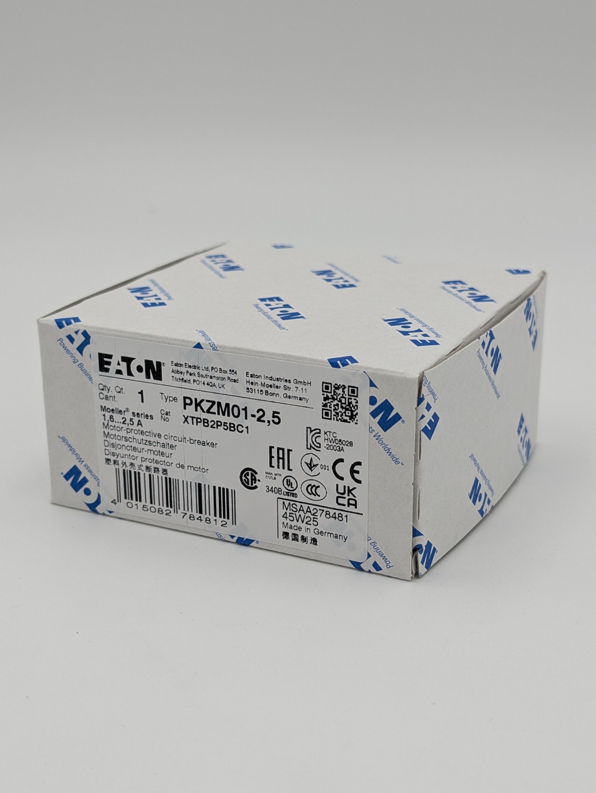 EATON Thermal Magnetic Circuit Breaker Motor Protect PKZM01-2.5 US in Stock New