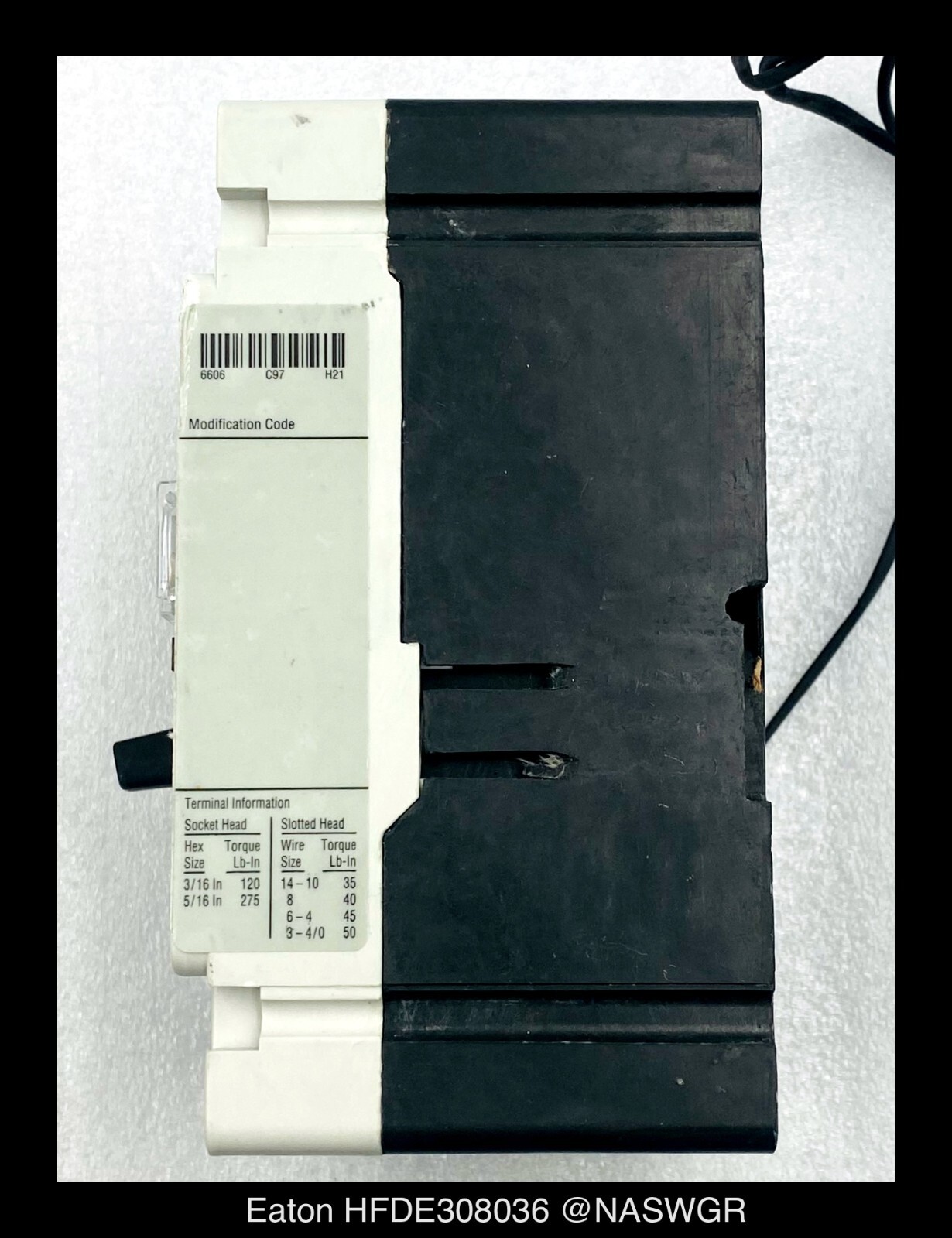 Eaton HFDE308036 Molded Case Circuit Breaker ~ 80 Amp – Unused/Warranty