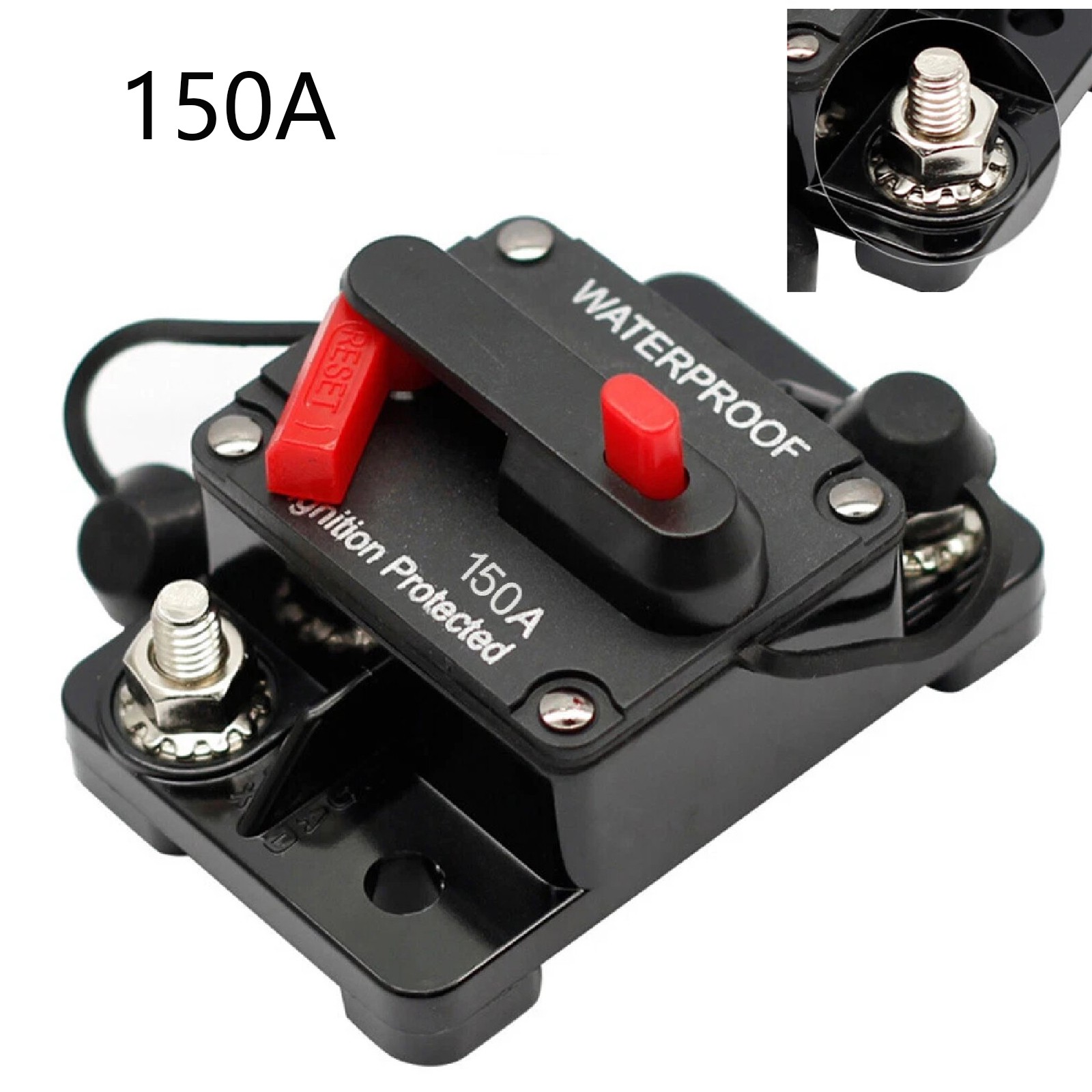 150 Amp 12V-24V DC Waterproof Car Circuit Breaker Fuse Reset Car Boat Auto