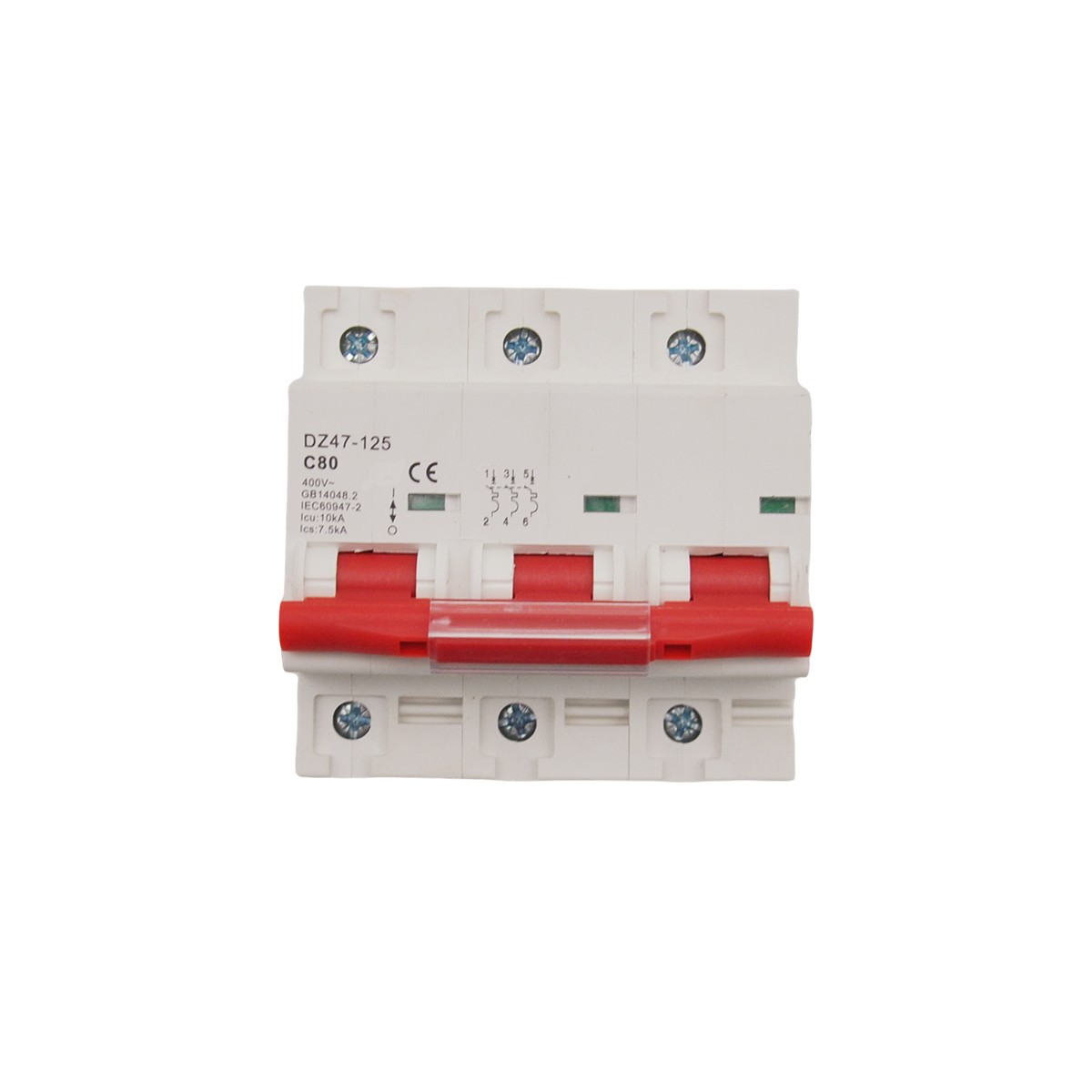 3P AC MCB Mini Circuit Breaker Type C 6 10 16 25 32 40 50 63 80 100 125Amp
