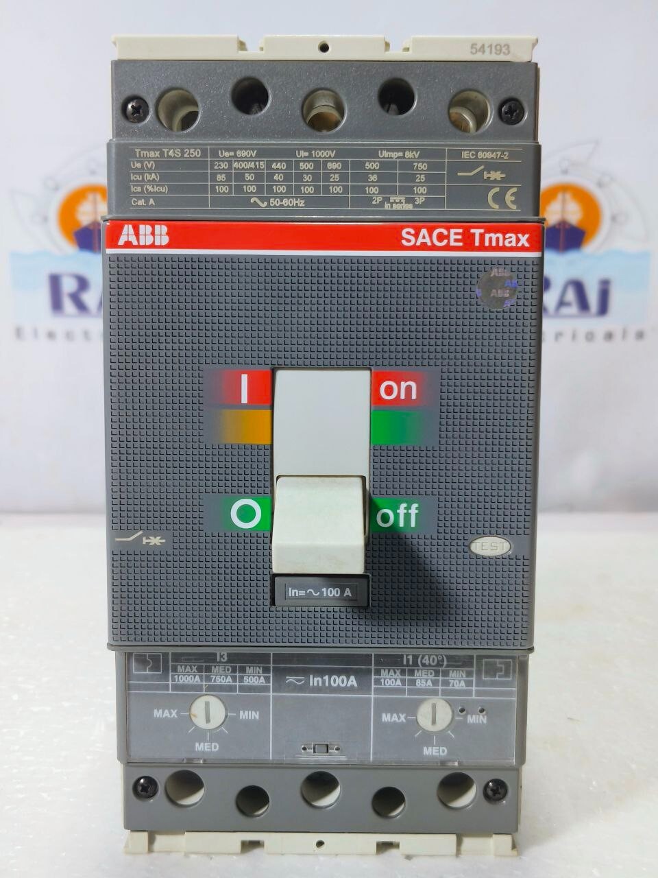 ABB TMAX T4S 250 100A 3POLE CIRCUIT BREAKER MCCB 40kA at 440V (FREE SHIPPING)