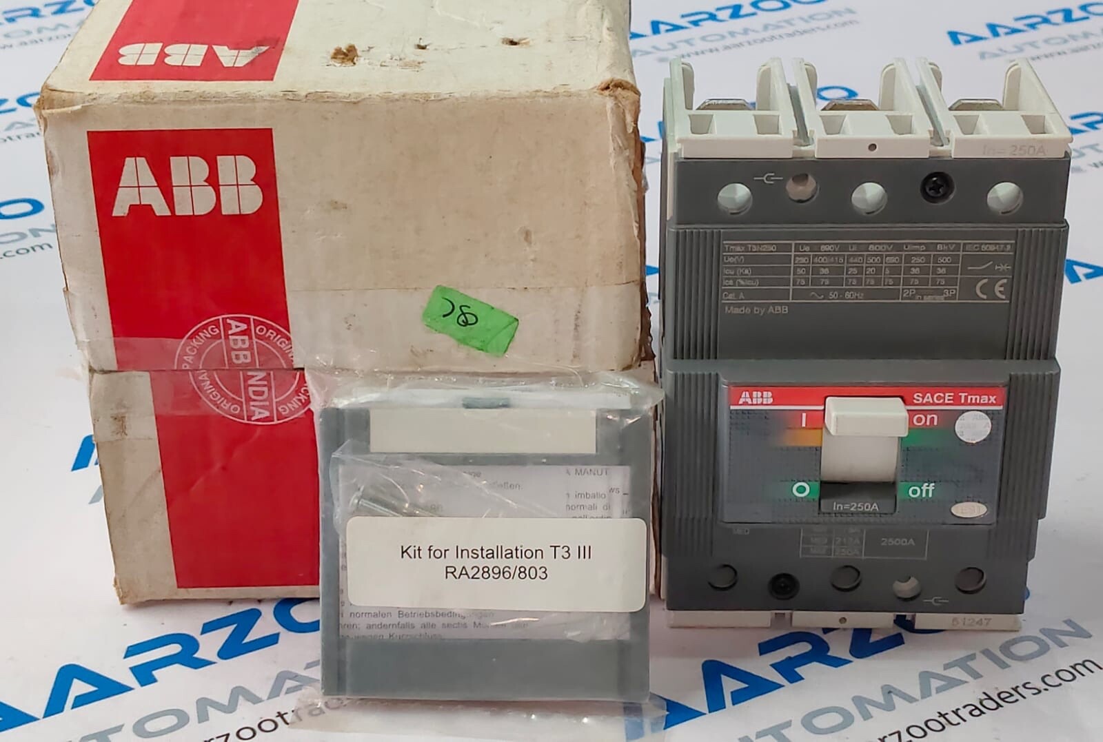 ABB SACE Tmax T3N250 3 POLE 250 AMP MOULDED CASE CIRCUIT BREAKER 1SDA051247R1 #1