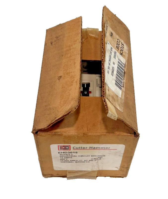 CUTLER HAMMER EHD3015 – 15A, 3P, 480 VOLT INDUSTRIAL CIRCUIT BREAKER, 14K – NEW